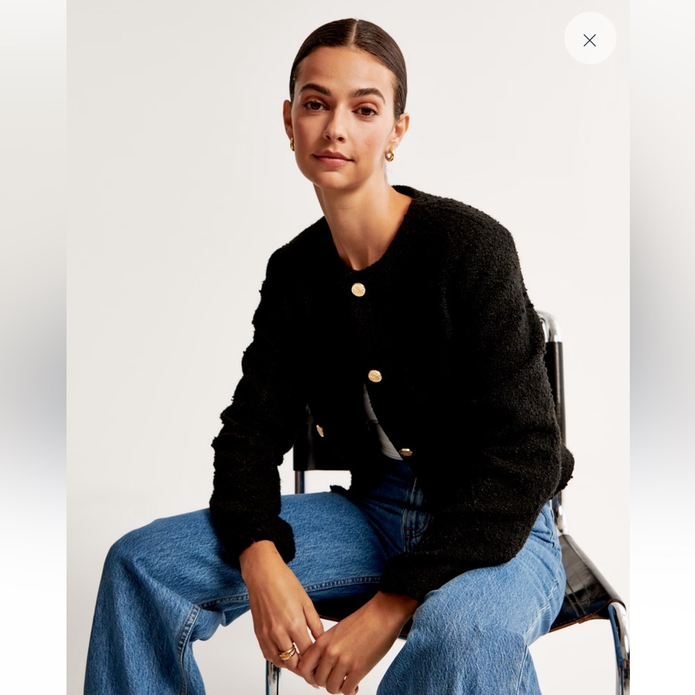 Collarless Tweed Jacket